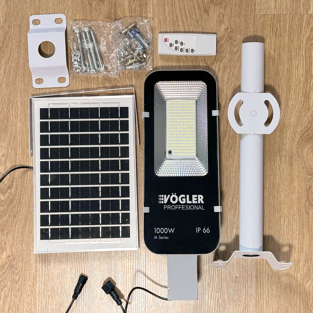 Výkonná solárna lampa, súmrakový senzor, diaľkové ovládanie, Vögler Professional 1000W