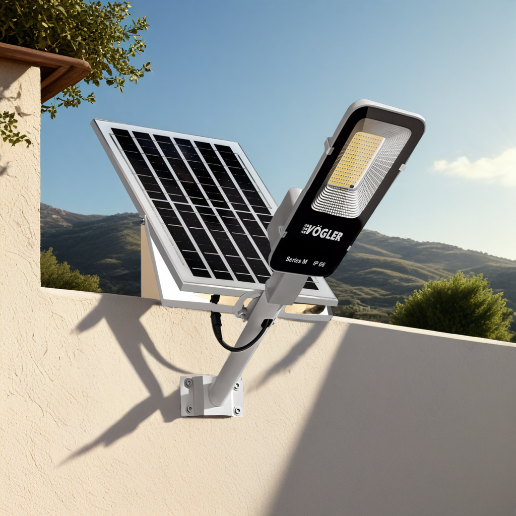 Výkonná solárna lampa, súmrakový senzor, diaľkové ovládanie, Vögler Professional 1200W