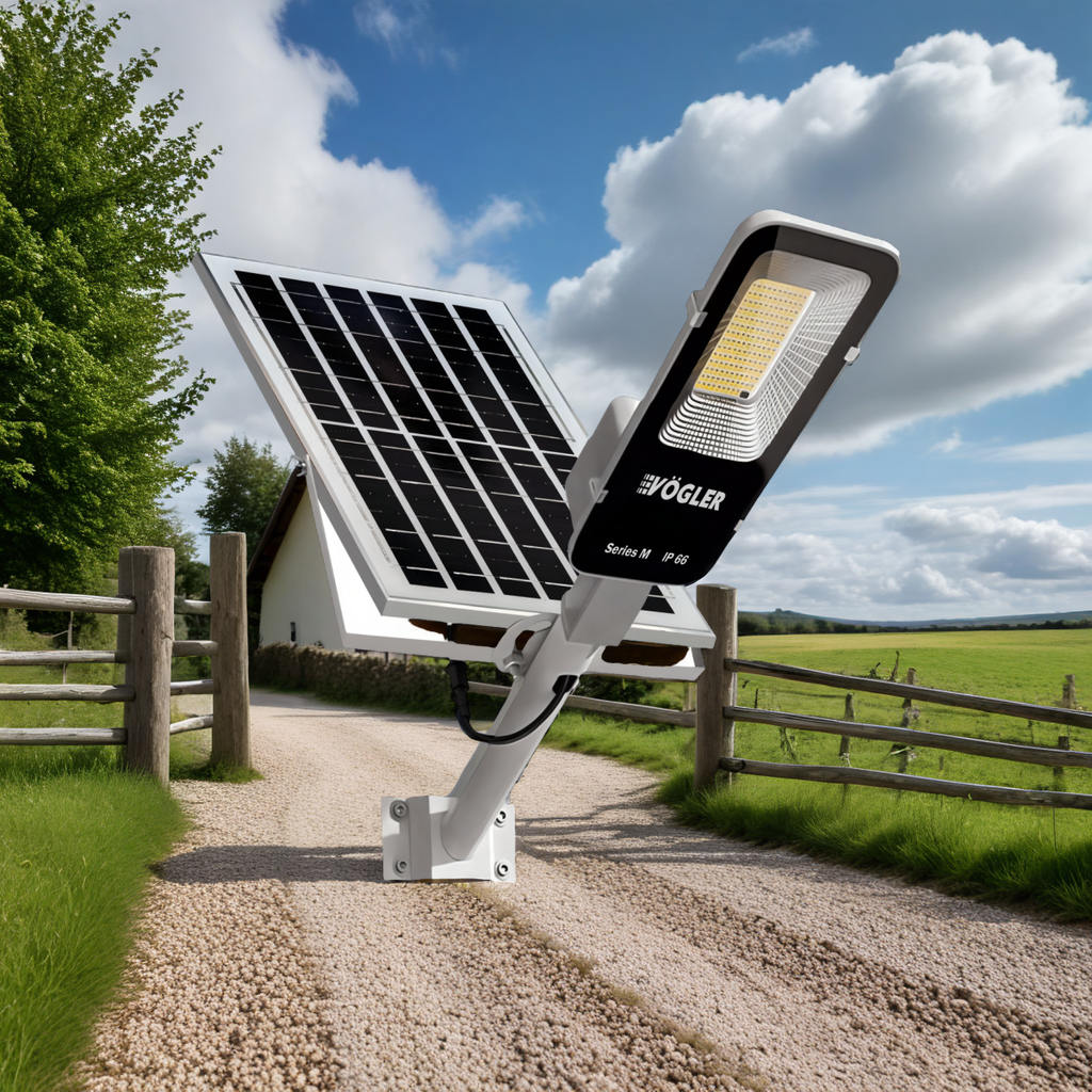 Výkonná solárna lampa, súmrakový senzor, diaľkové ovládanie, Vögler Professional 1200W