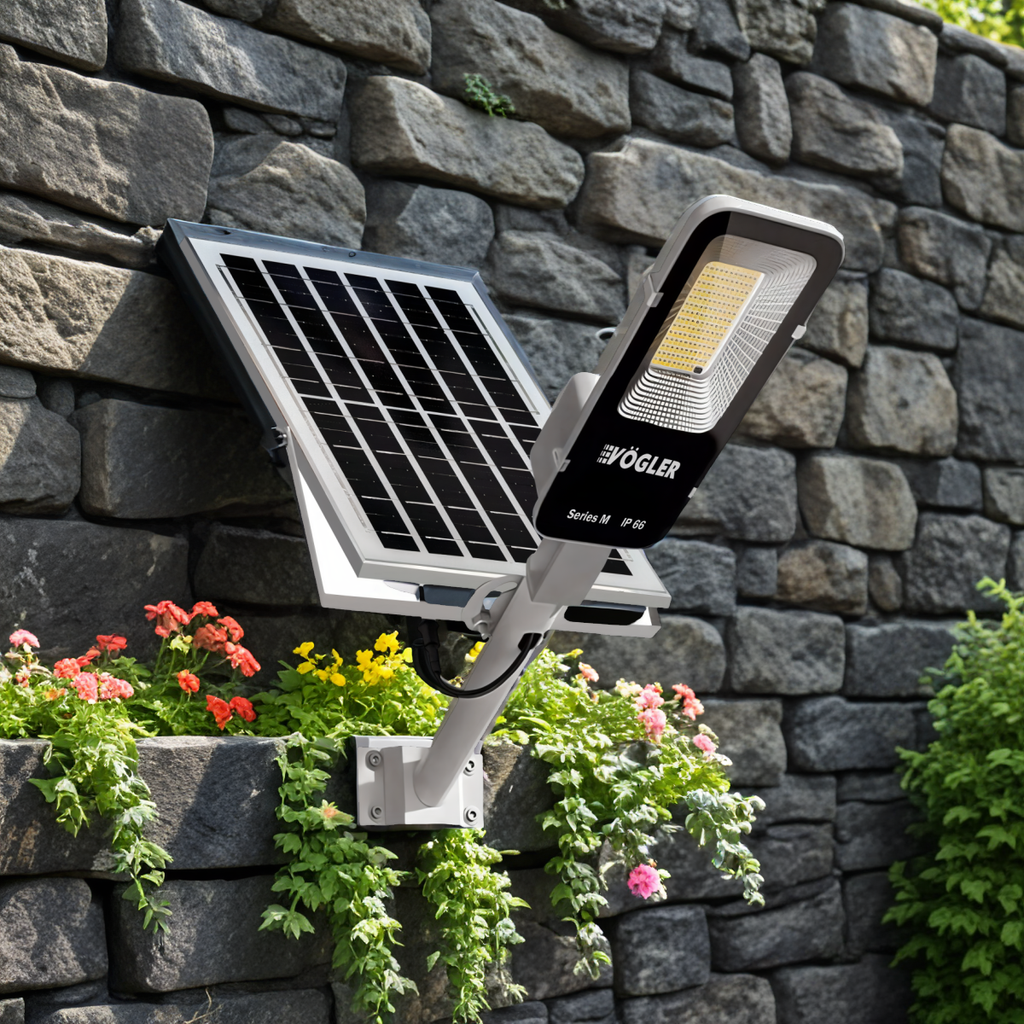 Výkonná solárna lampa, súmrakový senzor, diaľkové ovládanie, Vögler Professional 1500W