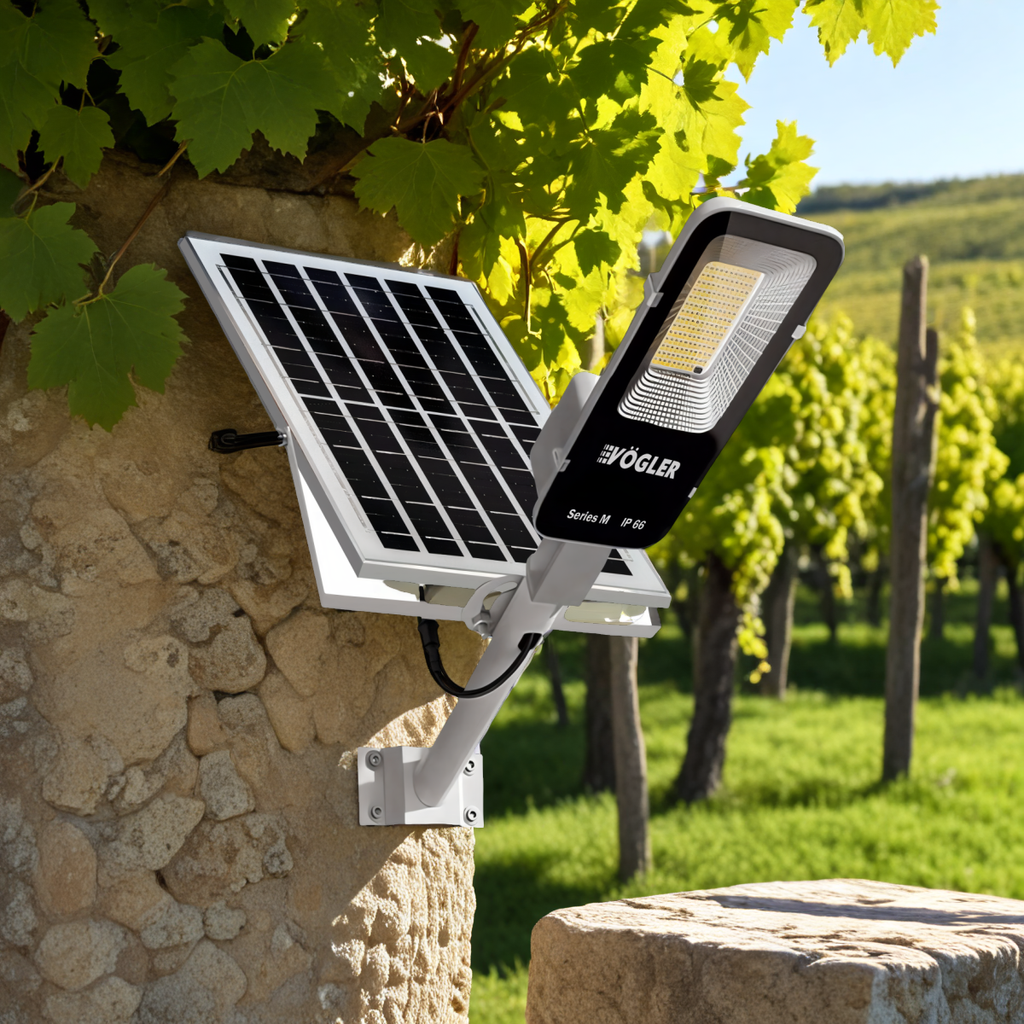 Výkonná solárna lampa, súmrakový senzor, diaľkové ovládanie, Vögler Professional 1500W