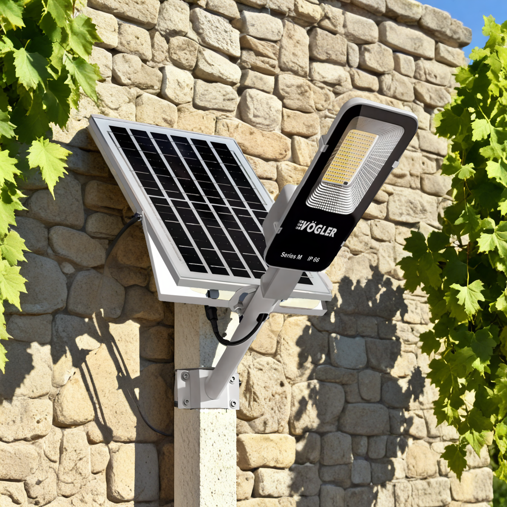 Výkonná solárna lampa, súmrakový senzor, diaľkové ovládanie, Vögler Professional 2000W