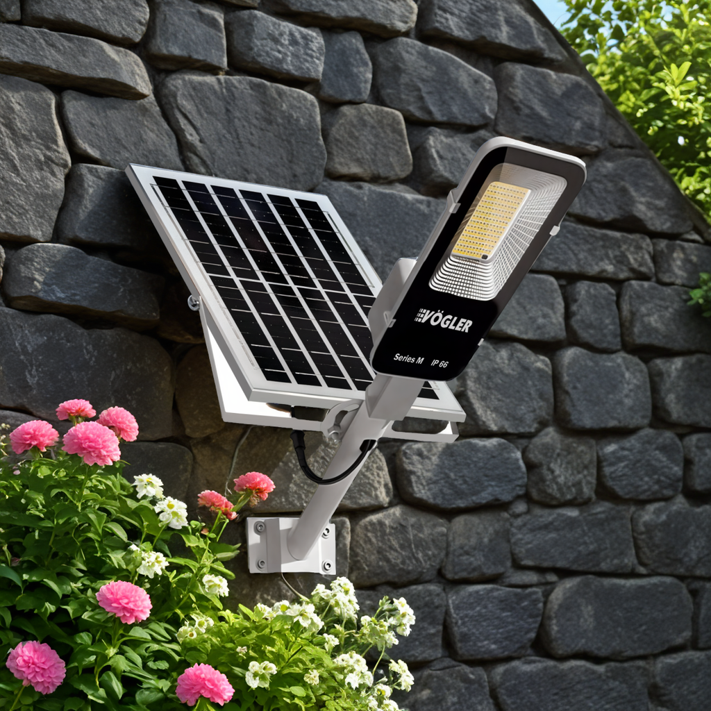 Výkonná solárna lampa, súmrakový senzor, diaľkové ovládanie, Vögler Professional 600W