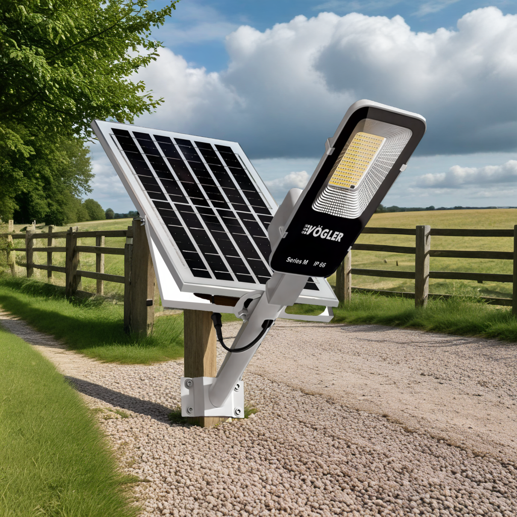 Výkonná solárna lampa, súmrakový senzor, diaľkové ovládanie, Vögler Professional 600W