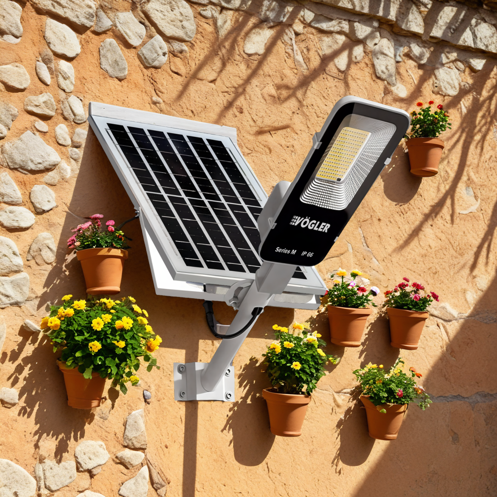 Výkonná solárna lampa, súmrakový senzor, diaľkové ovládanie, Vögler Professional 800W