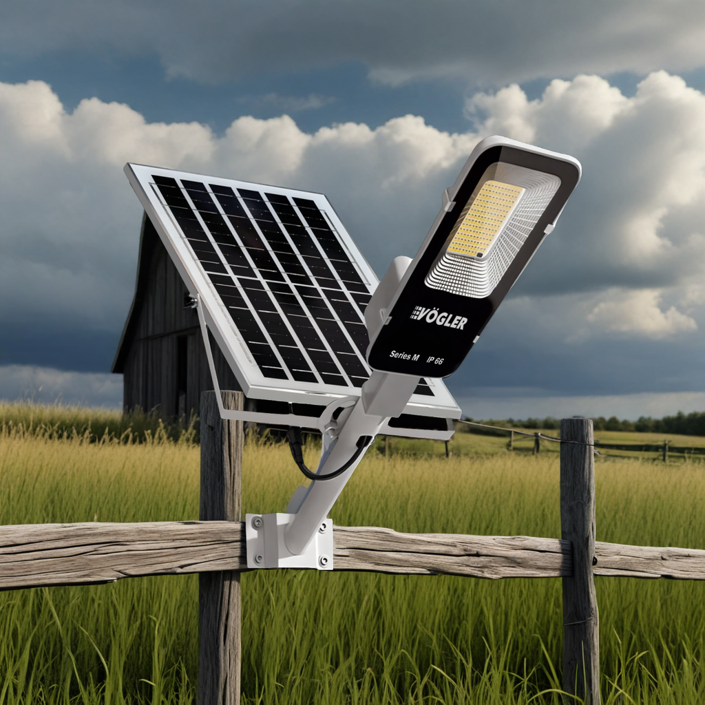 Výkonné solárne svetlo, senzor súmraku, diaľkové ovládanie, Vögler séria M 2000W