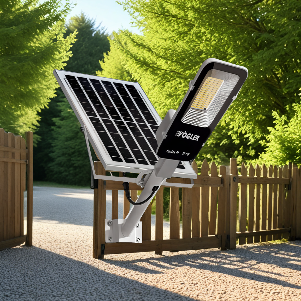 Výkonné solárne svetlo, senzor súmraku, diaľkové ovládanie, Vögler séria M 2000W